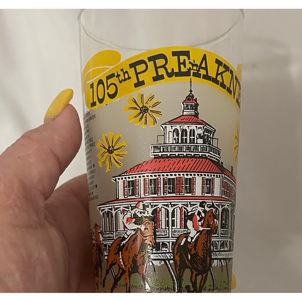 1980 105th Preakness Stakes Souvenir Glass